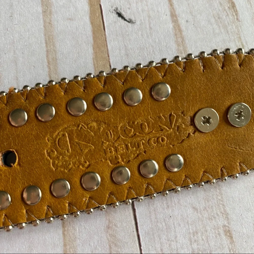 Nocona Leather & Rhinestone Studded Belt